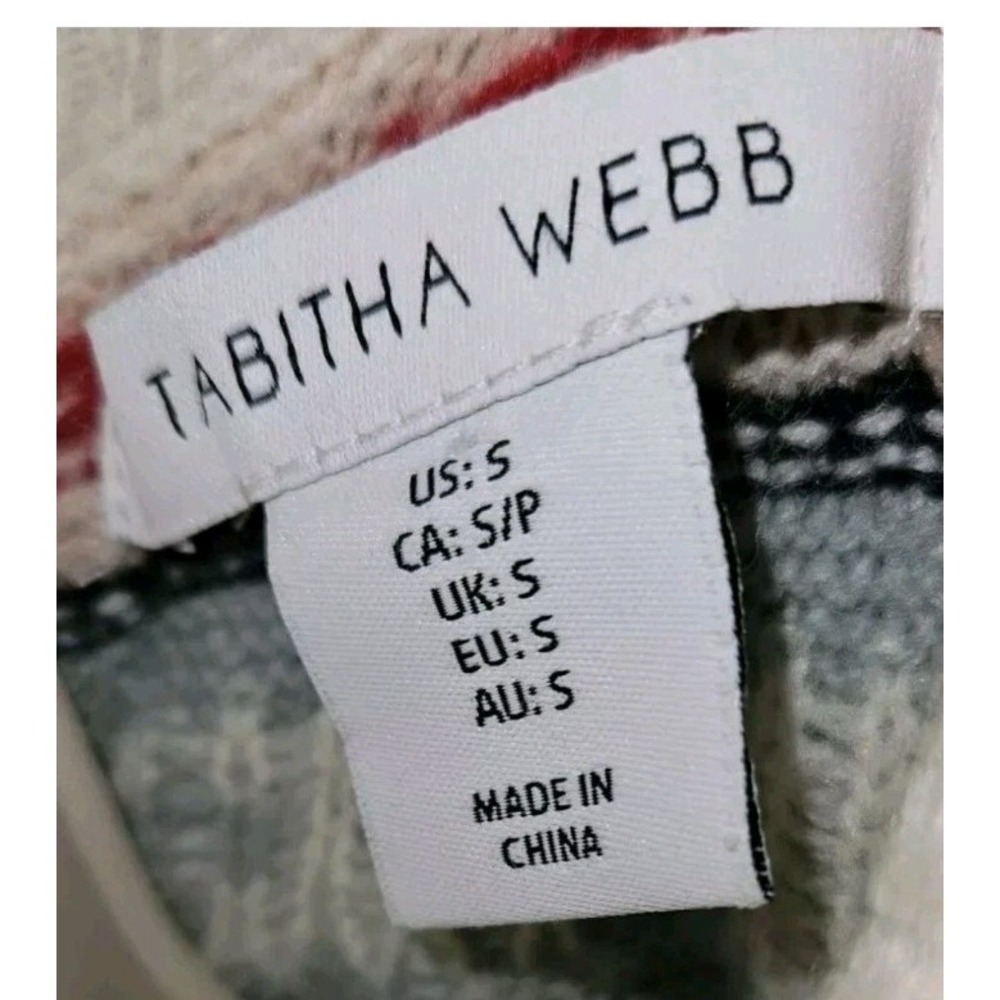 Tabitha Webb Women's Paw Print Fair Isle Lambswool Blend Knit Sweater Size S EUC - Picture 3 of 3